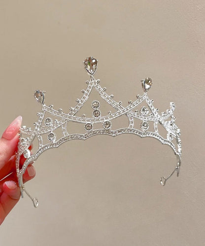 Out Alloy Zircon Hollow Crown Gold Beautiful