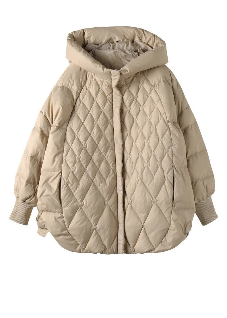 Beautiful Khaki Zip Up Casual Duck Down Winter down coat QD008