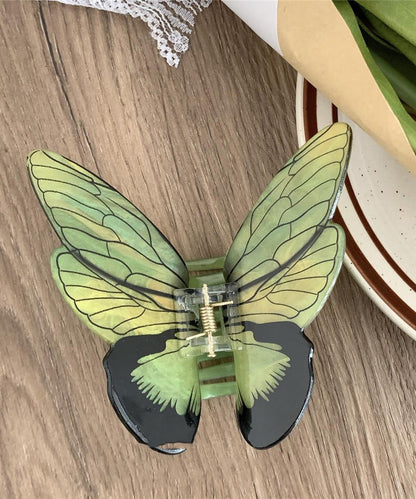 Beautiful Light Green Alloy Butterfly Hairpin QD026