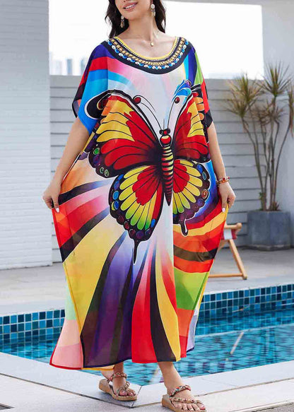 Chiffon Vacation Print Oversized Summer Beautiful Dress