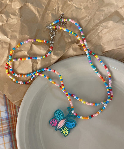 Beautiful Double Beading Alloy Floral Layer Rainbow