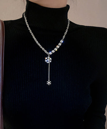 Pendant Alloy Necklace Beautiful Snowflake Silk Zircon