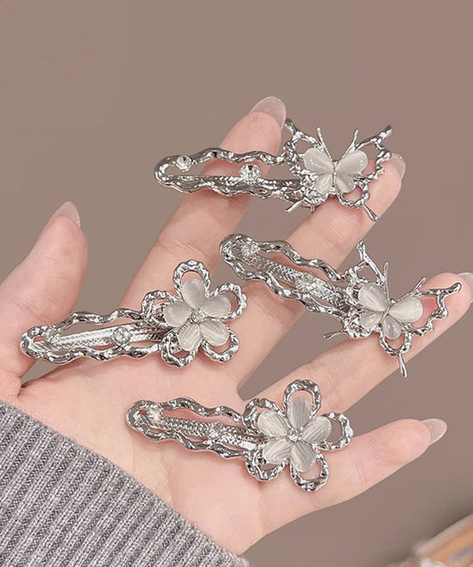 Silk Hairpin Zircon Hollow Beautiful Butterfly Floral Metal Out