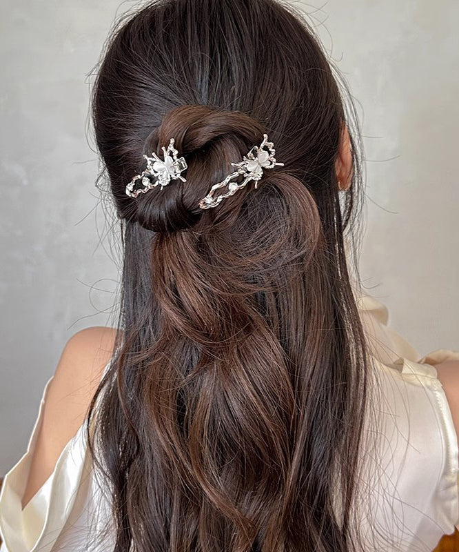 Silk Hairpin Zircon Hollow Beautiful Butterfly Floral Metal Out