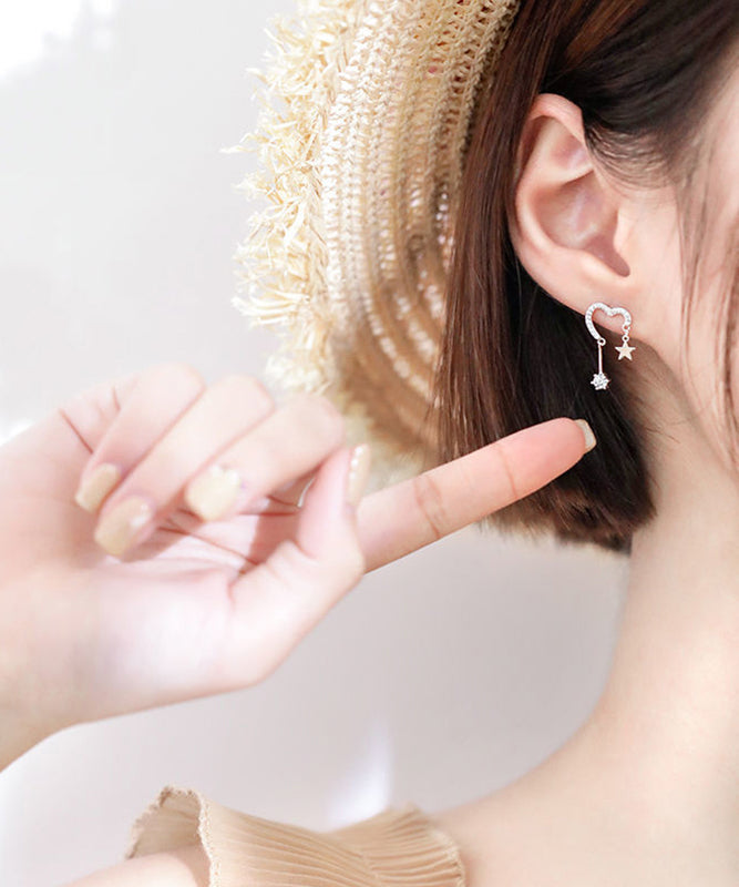 Silk Star Beautiful Love Drop Silver Sterling Zircon Tasses