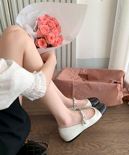 Feet Leather Beautiful Silver Shoes Flat Splicing Faux Buckle