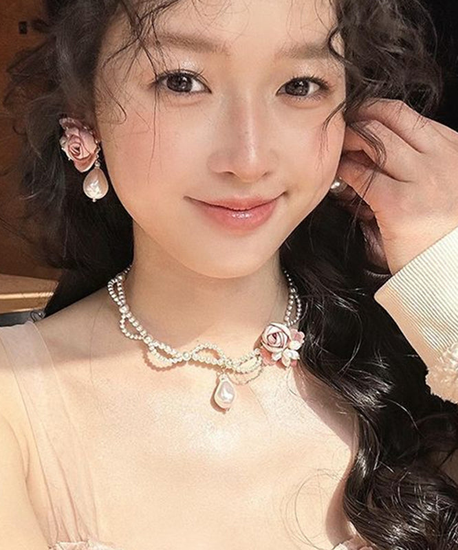 Gratuated Alloy Pearl White Beading Beautiful Bead Floral