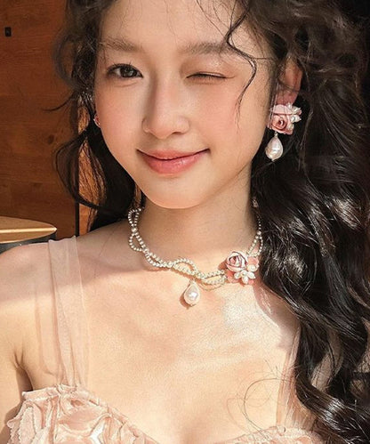 Gratuated Alloy Pearl White Beading Beautiful Bead Floral