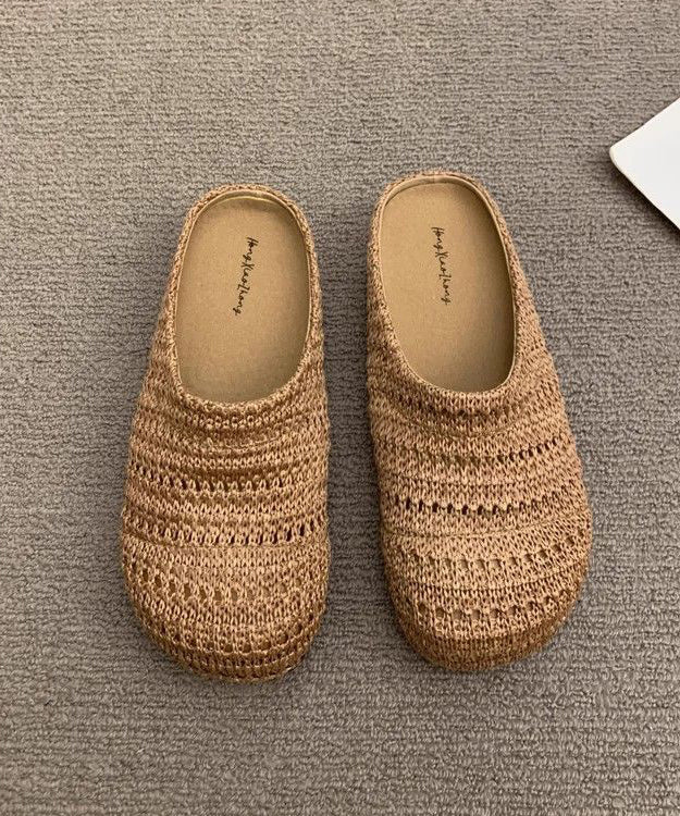 Mesh Breathable Sandals Comfortable Splicing Slide Beige