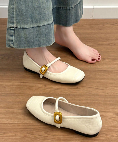 Splicing Black Women For Cowhide Leather Chic Shoes Flat