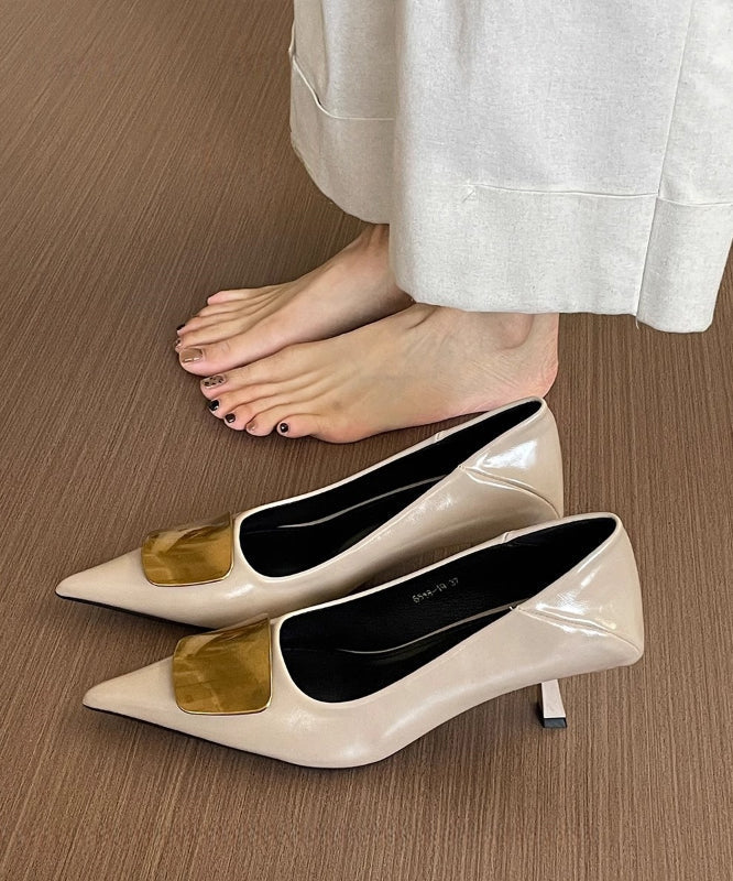 Black French Toe Sequined Heels Splicing High Pointed