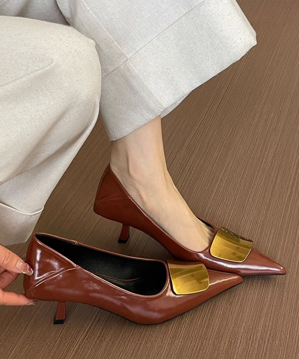 Black French Toe Sequined Heels Splicing High Pointed