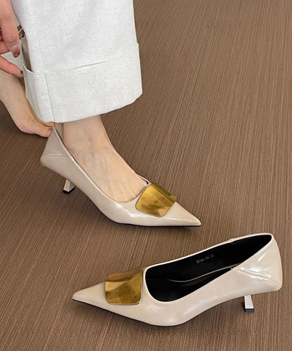 Black French Toe Sequined Heels Splicing High Pointed