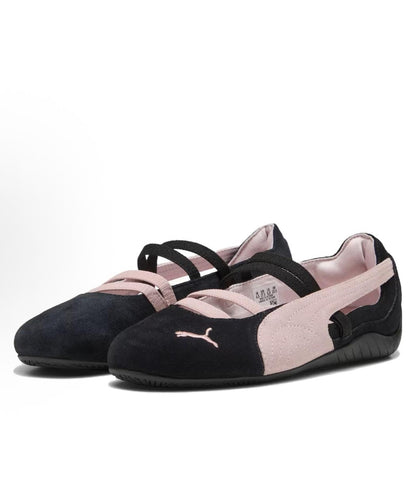 Black Flat Pink Shoes Strap Buckle For Suede Splicing Women