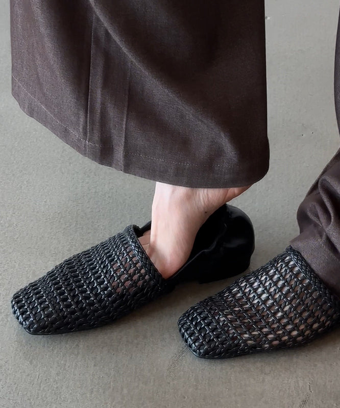 Simple Black Splicing Sandals Walking Hollow For Out Best