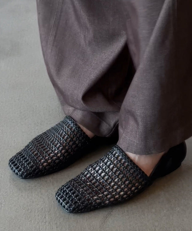 Simple Black Splicing Sandals Walking Hollow For Out Best