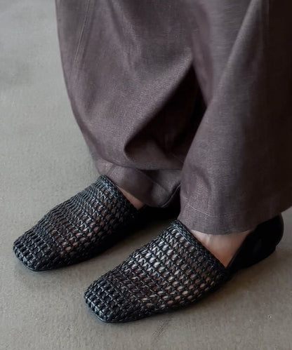 Simple Black Splicing Sandals Walking Hollow For Out Best