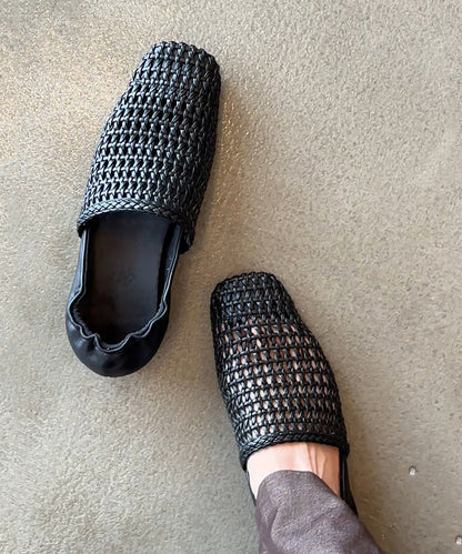 Simple Black Splicing Sandals Walking Hollow For Out Best