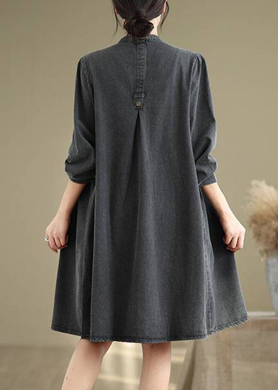 Fall Dresses Neck Black Wrinkled Long V Patchwork