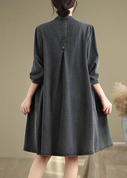 Fall Dresses Neck Black Wrinkled Long V Patchwork