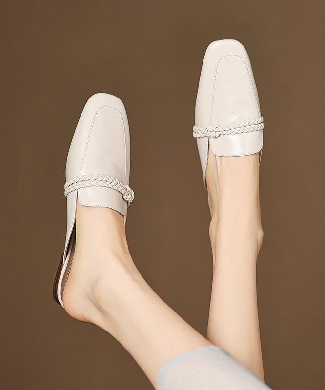 Classy Sheepskin Splicing Blue Slide Sandals