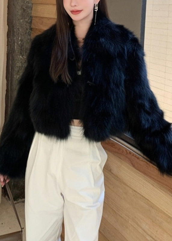 Bohemian Apricot Patchwork Button Mink Hair Coat Winter TY018