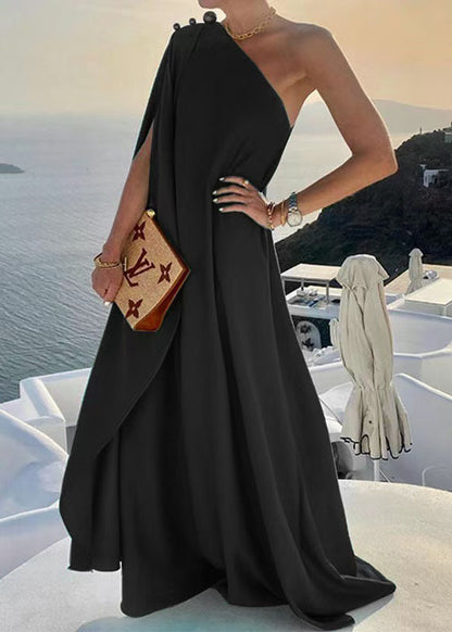 Vestidos Bohemian One Dress Blue Design Shoulder Asymmetrical