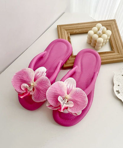 Comfortable Flip Green Floral Splicing Bohemian Flops