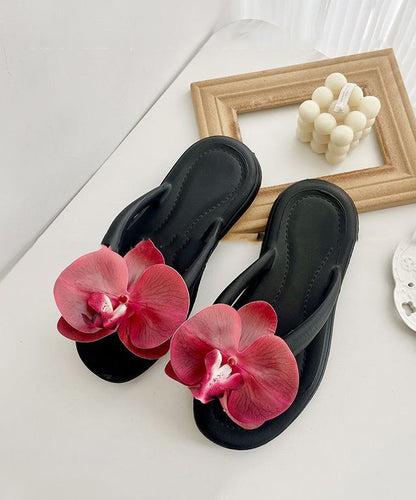 Comfortable Flip Green Floral Splicing Bohemian Flops