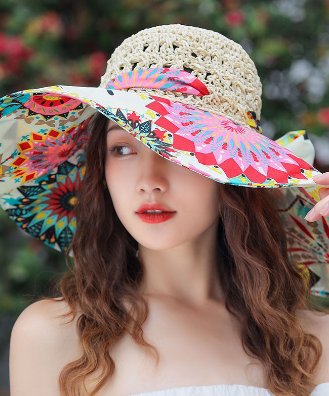 Bohemian Green Hollow Out Grass Weaving Sun Hat YU1017