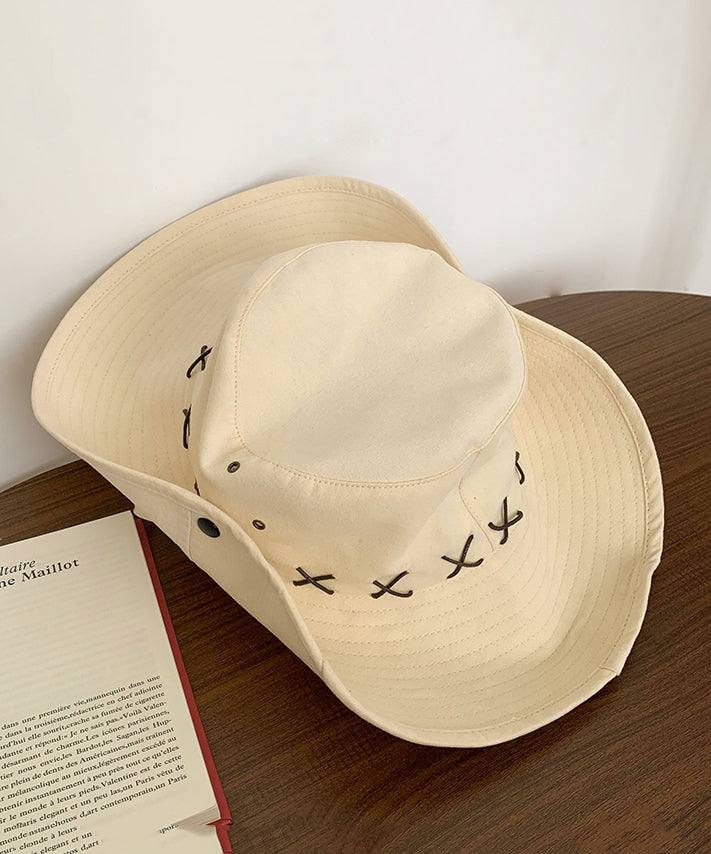 Khaki Patchwork Cowboy Vacation Hat Bohemian