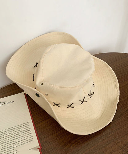 Khaki Patchwork Cowboy Vacation Hat Bohemian