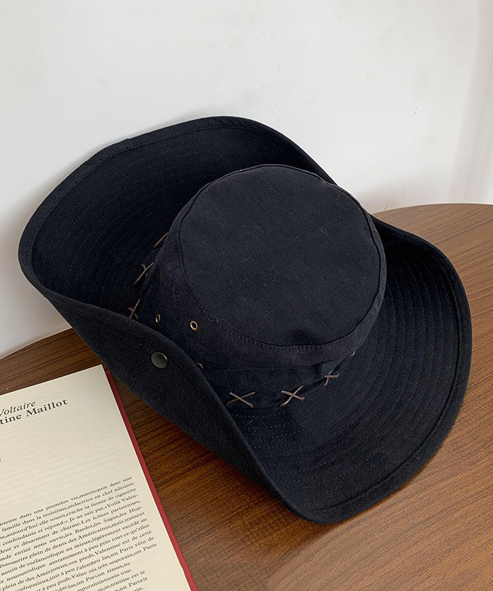 Khaki Patchwork Cowboy Vacation Hat Bohemian