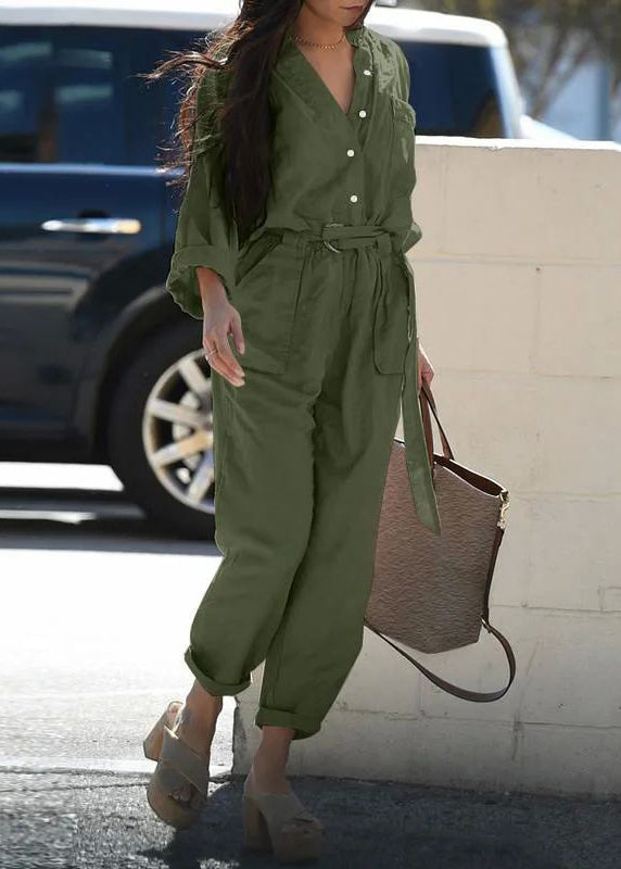 Jumpsuit Tunic Pockets Pink Pan Peter Bohemian Fall Collar