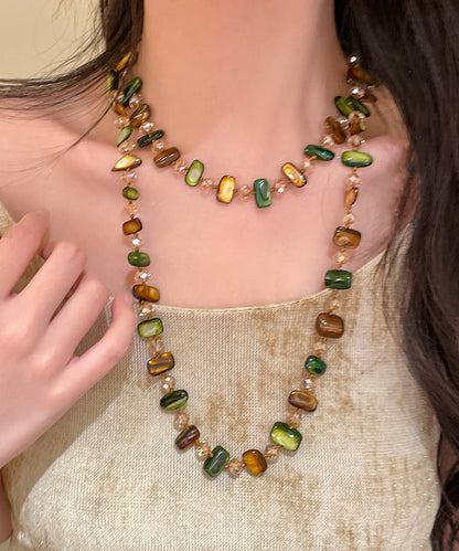 Bead Gratuated Rainbow Bohemian Beading Shell Necklace Alloy