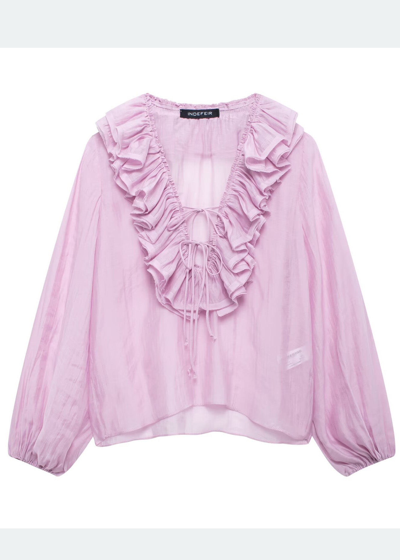 Shirt Bohemian Blue Sky Cotton Ruffled Tops Summer