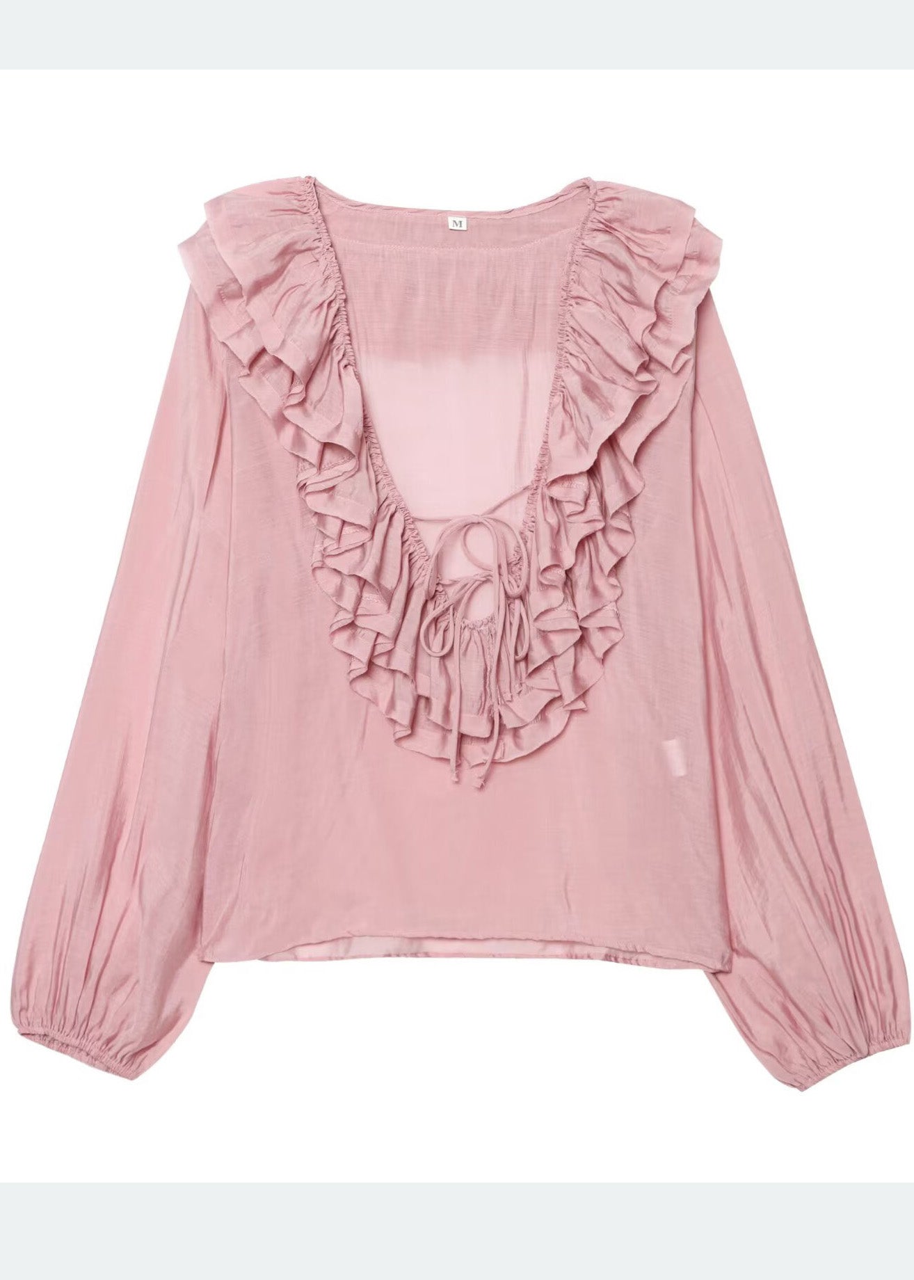 Shirt Bohemian Blue Sky Cotton Ruffled Tops Summer