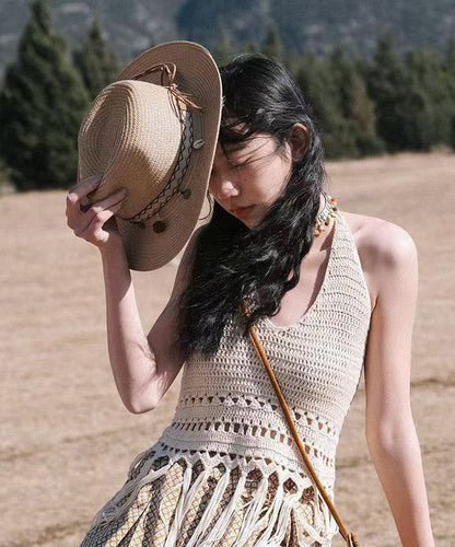 Style Hat Bohemian Holiday Cowboy Woven Beach Straw