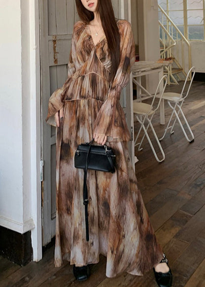 Dress Spaghetti Dye Tie Two Strap And Pieces Bohemian Long