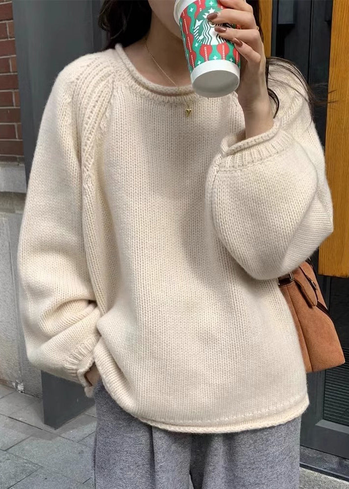 Bohemian Yellow O Neck Patchwork Cozy Knit Sweaters Long Sleeve TU044