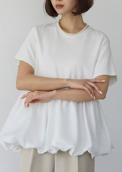 Patchwork Cotton Tops Boho Summer Ruffled Black