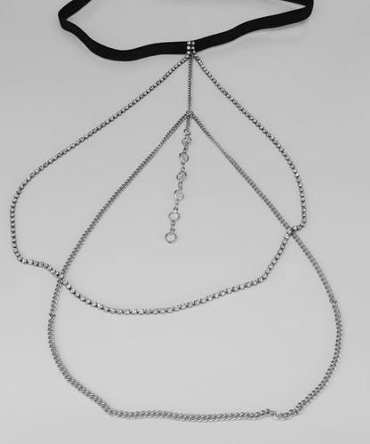 Alloy Gold Body Chain Boho Elastic Zircon