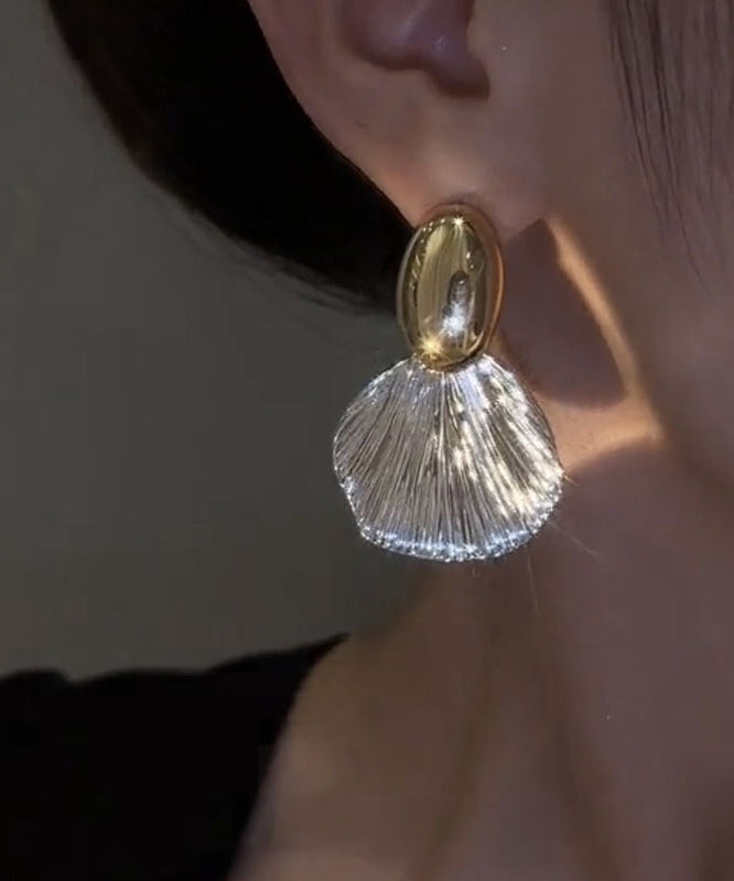 Earrings Boho Leaf Drop Copper Gold Alloy