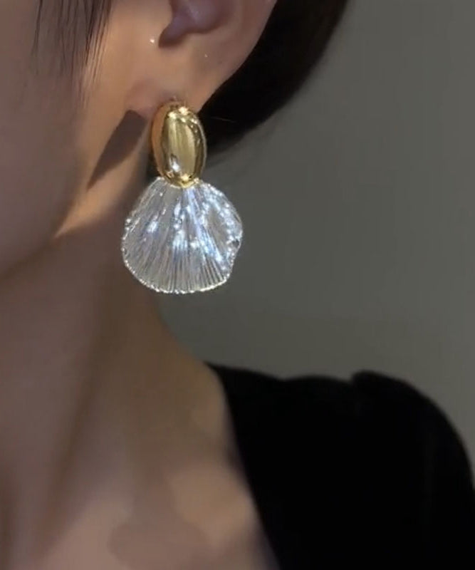 Earrings Boho Leaf Drop Copper Gold Alloy