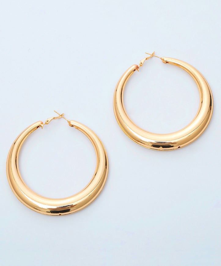 Boho Gold Metal Round Hoop Earrings ZZ004