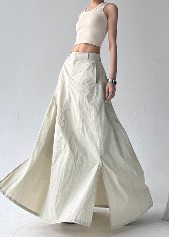 Side Exra Summer Grey Line A Open Boho Hem Skirt Large