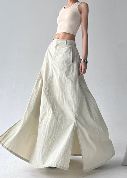 Side Exra Summer Grey Line A Open Boho Hem Skirt Large