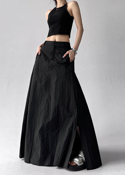 Side Exra Summer Grey Line A Open Boho Hem Skirt Large