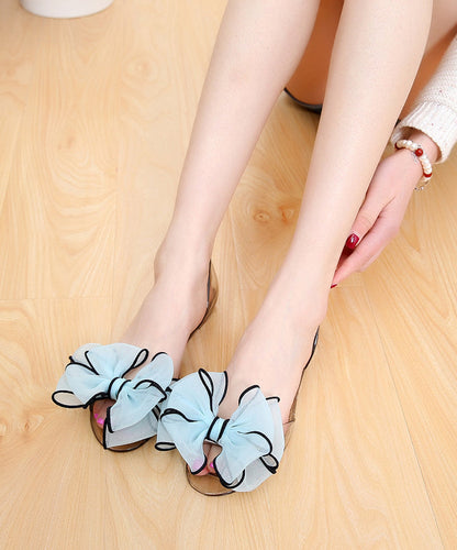 Flat Splicing Boho Red Sandals Clear Floral