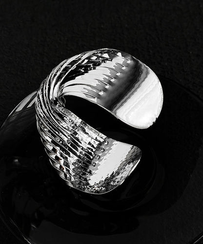 Metal Silk Cross Cuff Open Boho